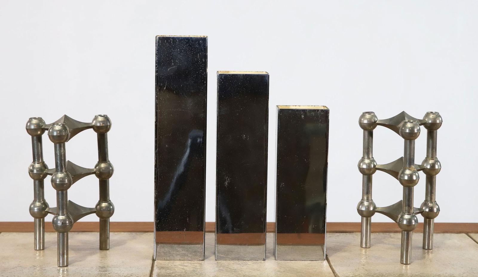 Caesar Stoffi for BMF Nagel Stacking Candlesticks with Bauhaus Vases (1 of 9)