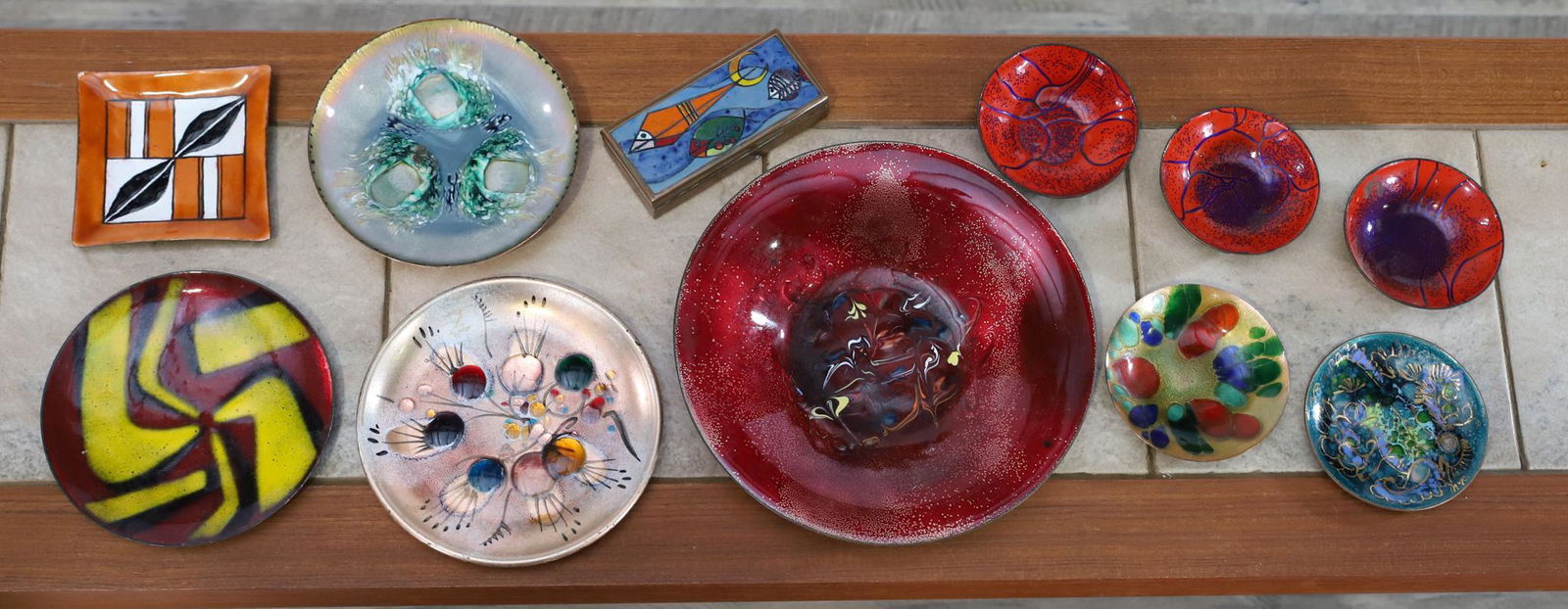 Copper Enameled Dishes and Box (11) (1 of 14)