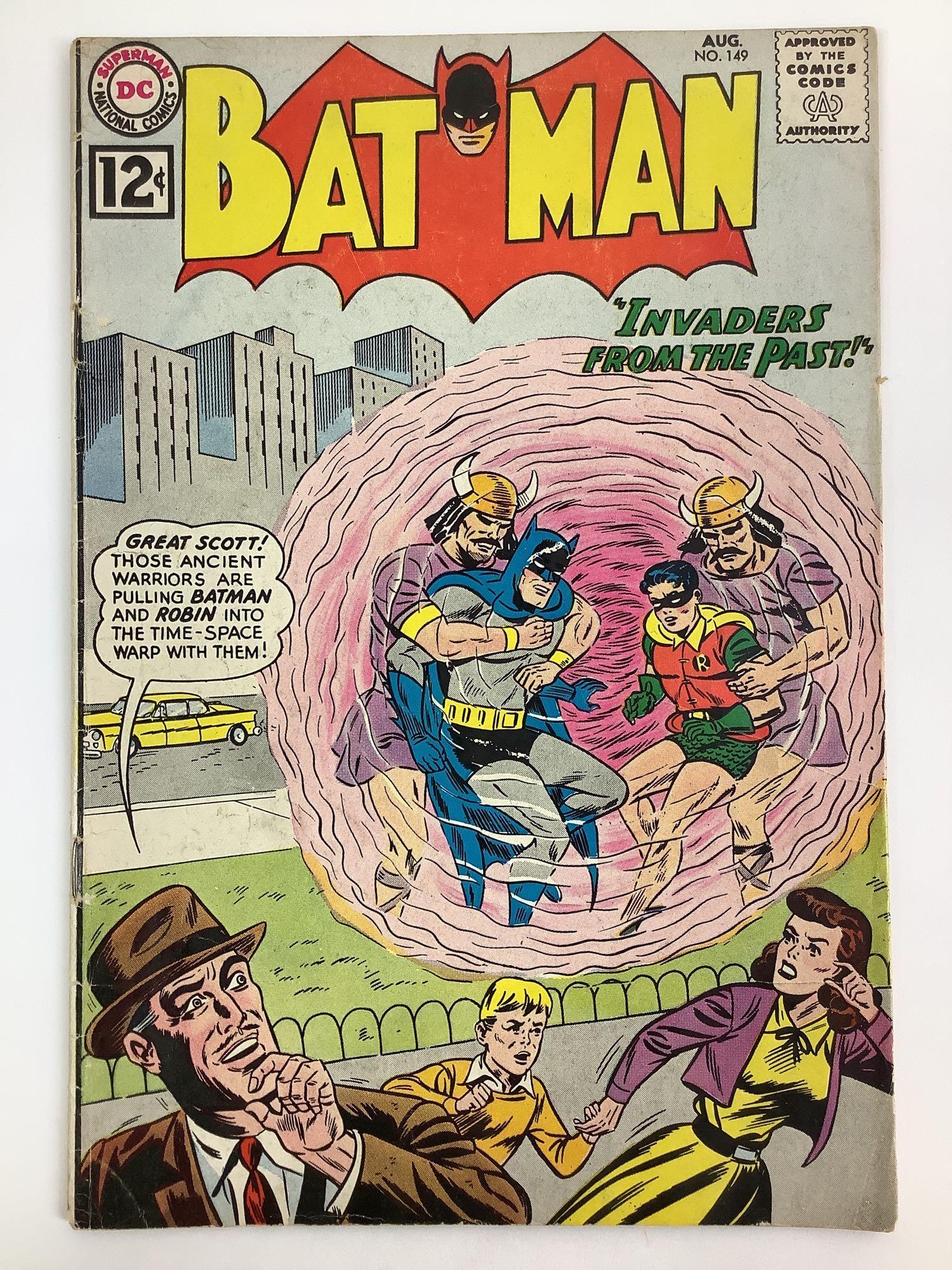 Batman #149 Comic Book: Batman, "Invaders From The Past !", Aug. No. 149.