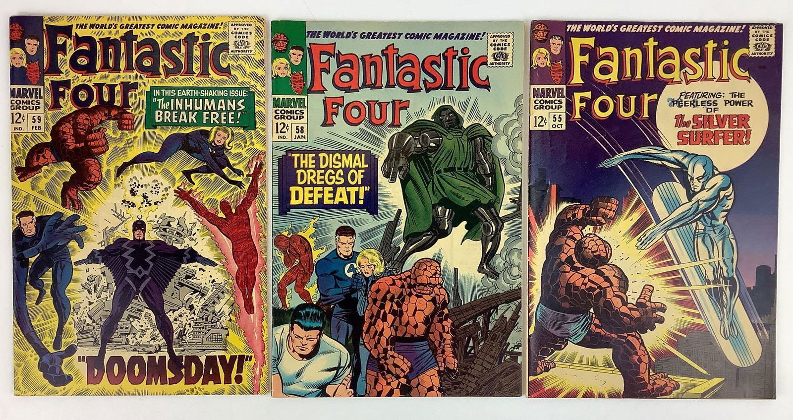 Fantastic Four #55, #58 and #59 Comic Books (1 of 10)