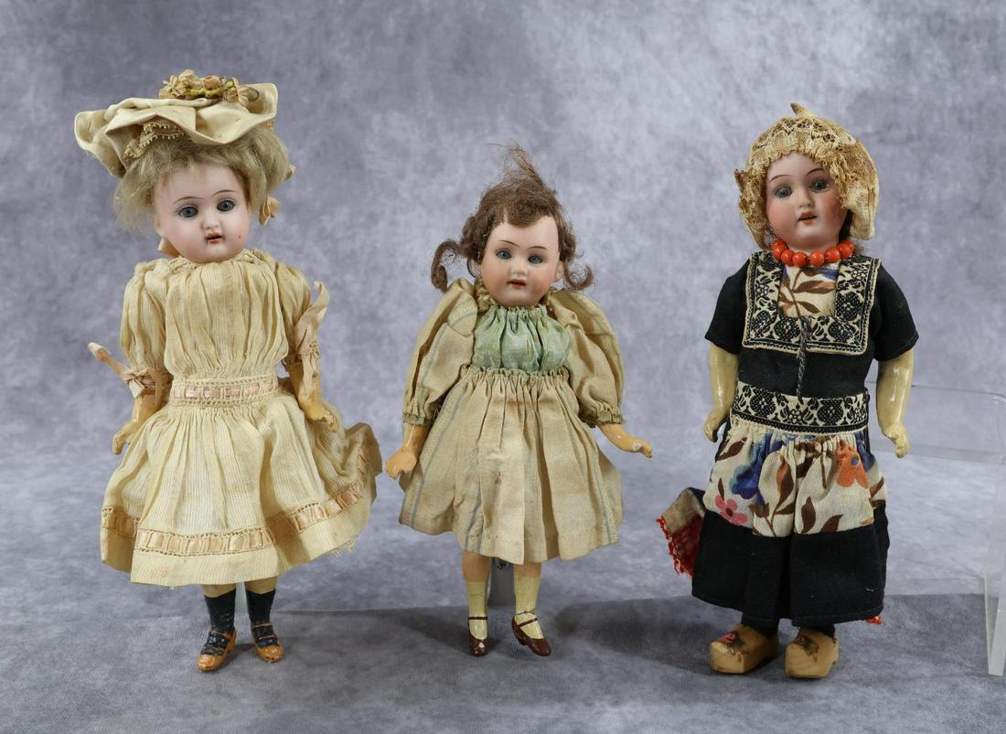 GERMAN BISQUE DOLLS, 12" UNDER. (1 of 16)