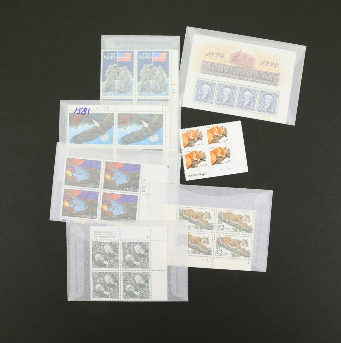 US Stamps, Face Value, Plate Blocks (1 of 1)