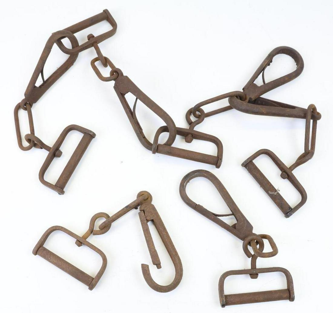 Collection of Carbine Sling Clips: Collection of 6-carbine sling clips. Clips exhibit rust with 4 being "clipped together. Provenance: Eugene T. Lomas collection. **Please Note: In-house shipping is NOT available for the U.S. Civil War