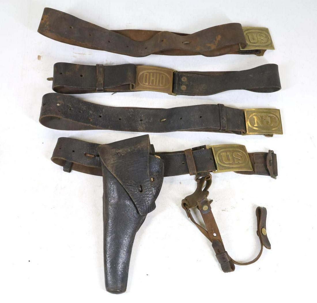 Post Civil War US Military Belts With Buckles (1 of 13)