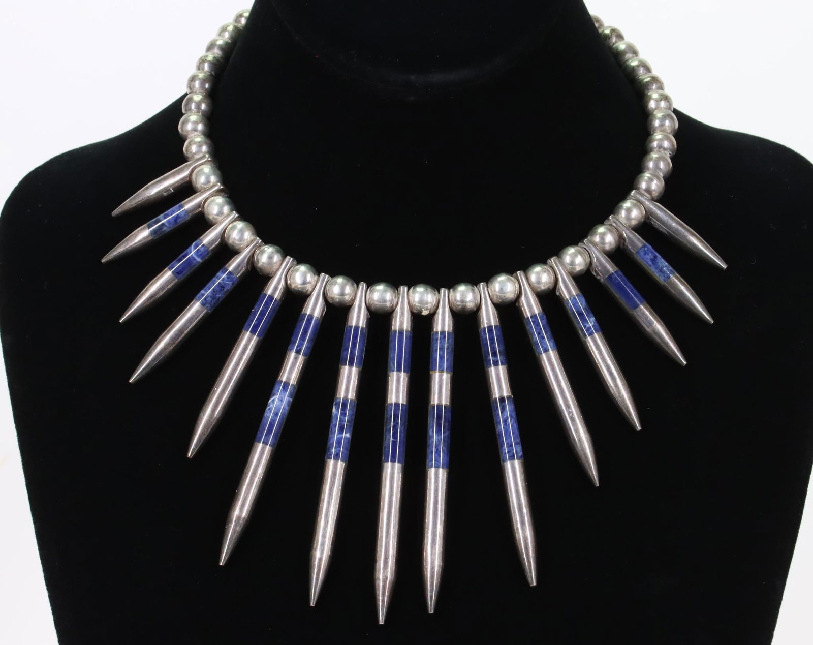 J. Comes Taxco 970 Silver and Lapis Necklace (1 of 3)