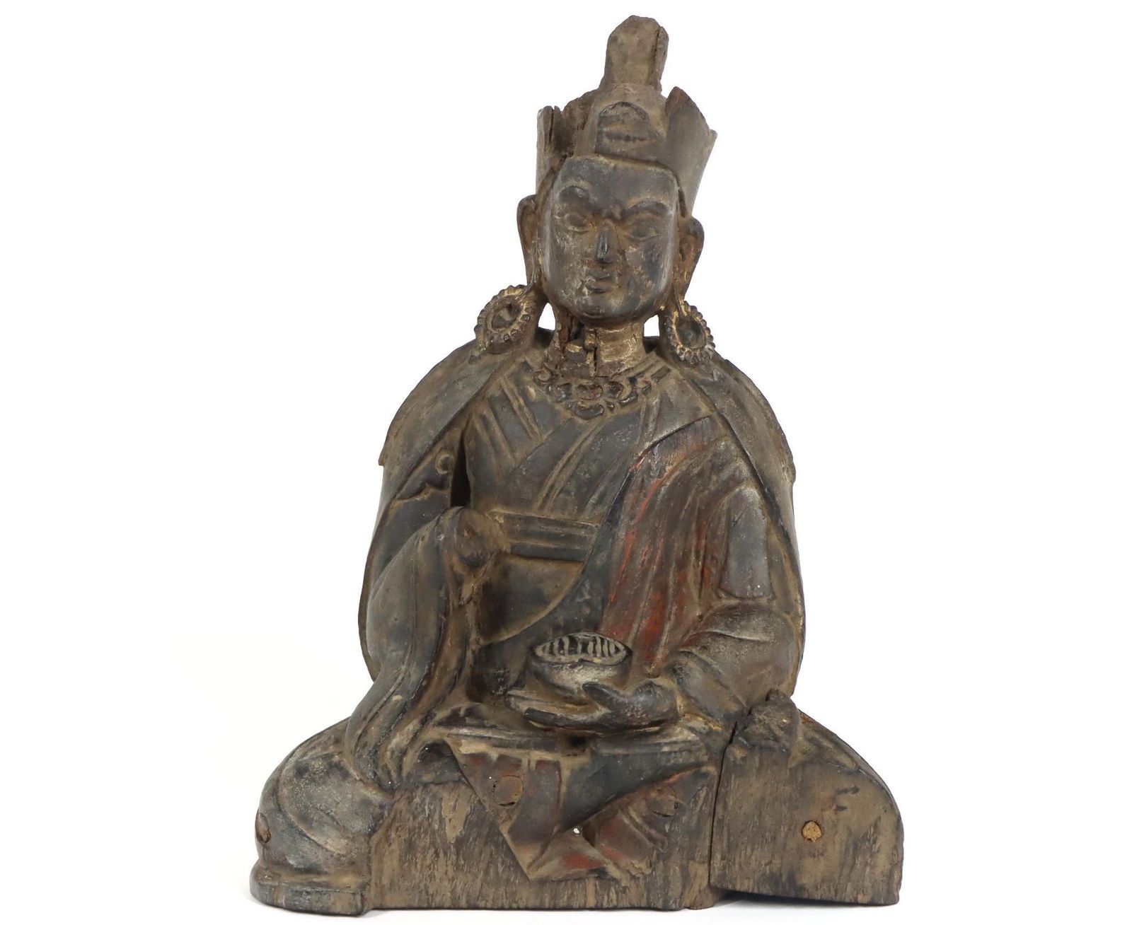 Carved and Painted Tibetan Lama (1 of 8)