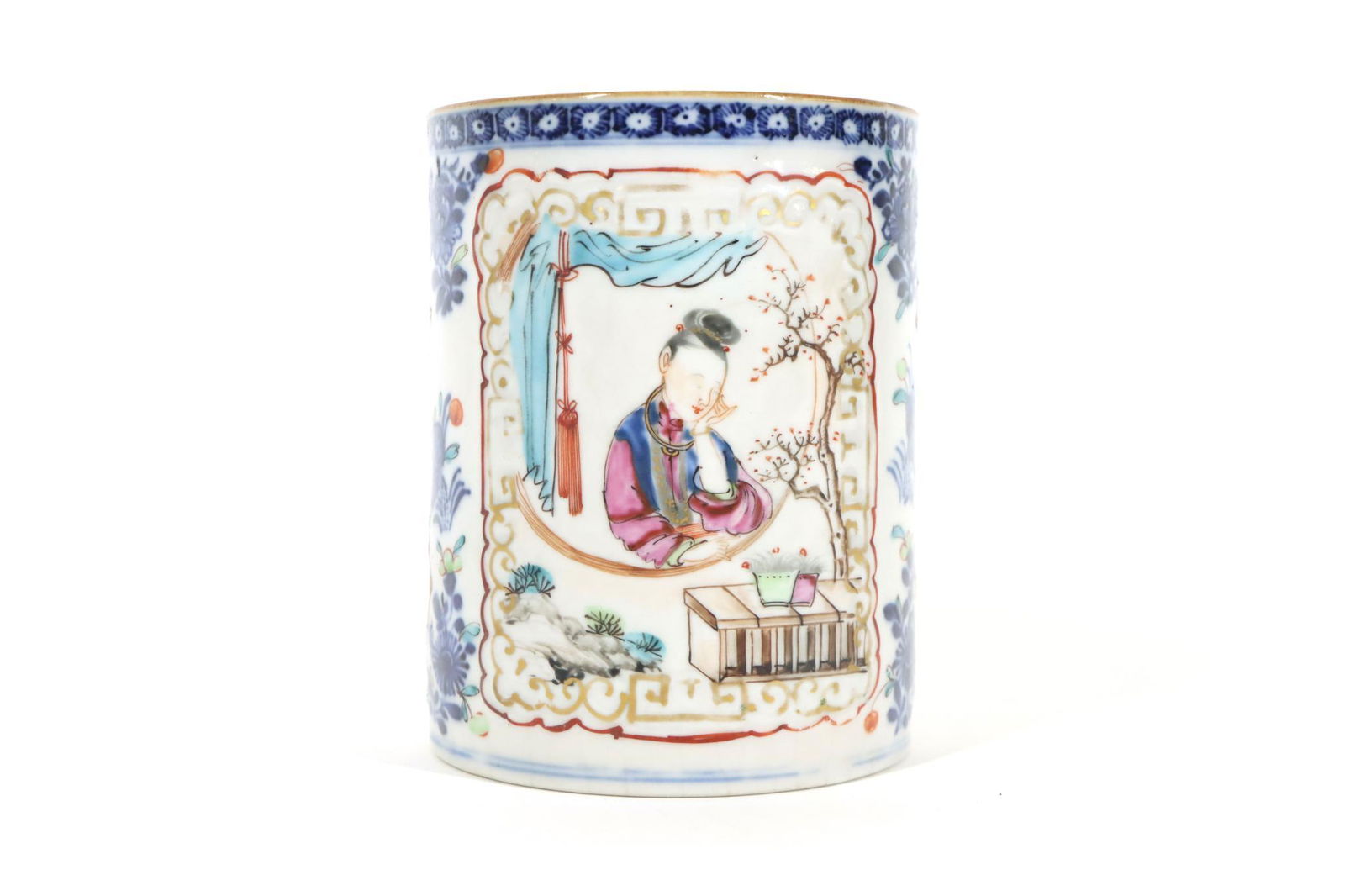 Chinese Export Famille Rose Porcelain Tankard (1 of 8)