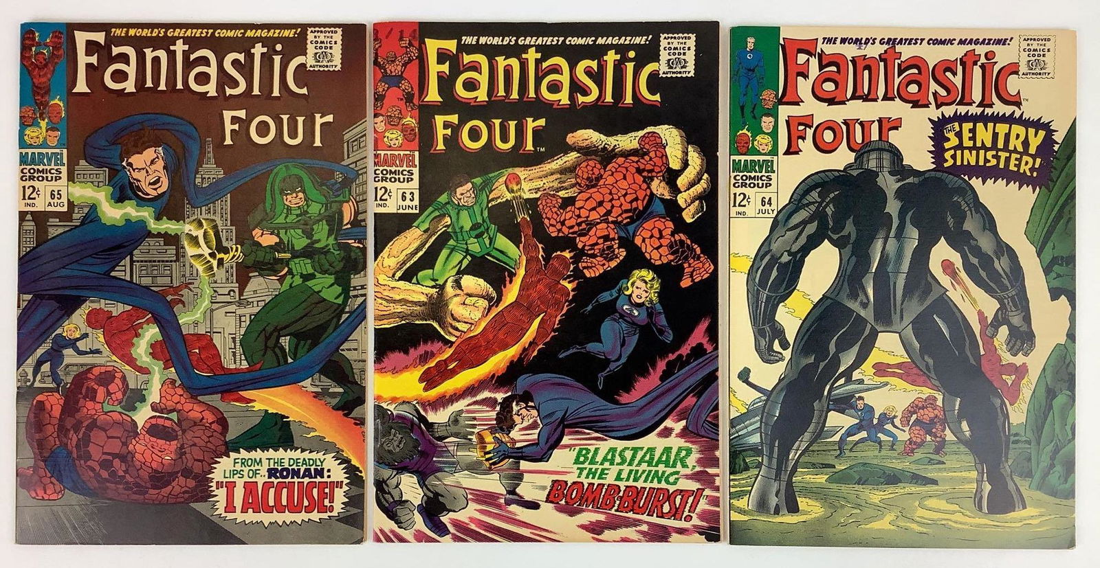 Fantastic Four #63, #64 and #65 Comic Books (1 of 10)