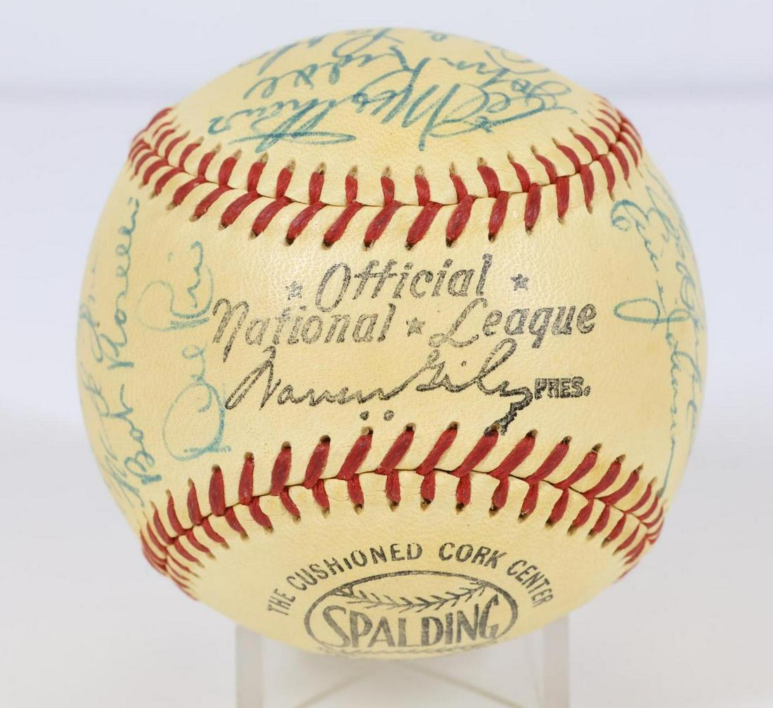 1956 Milwaukee Braves team autographed baseball (1 of 9)