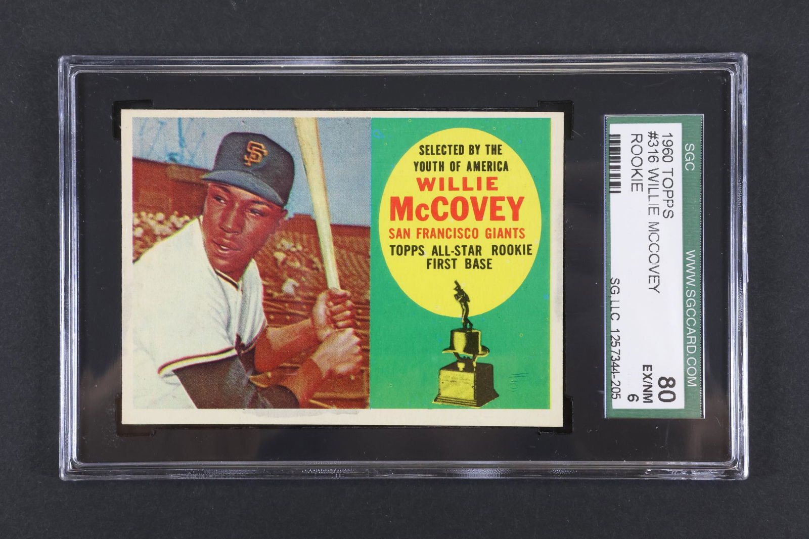1960 Topps #316 Willie McCovey rookie baseball card (1 of 4)