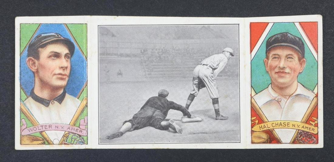 1912 T202 Hassan trifold tobacco baseball card (1 of 8)