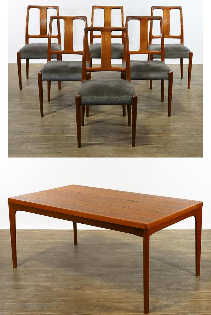 Henning Kjaernulf for Vejle Stole Dining Table with Chairs (1 of 20)