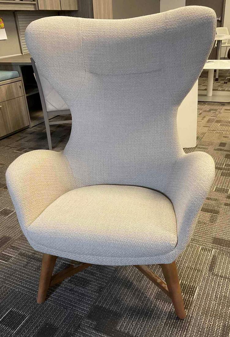 Idara Lounge Chair: Idara by National high back lounge chair, 31"w x 32"d x 42"h. This lot is not eligible for Alderfer transport. Buyer is responsible for bringing all necessary help and tools to remove lot.