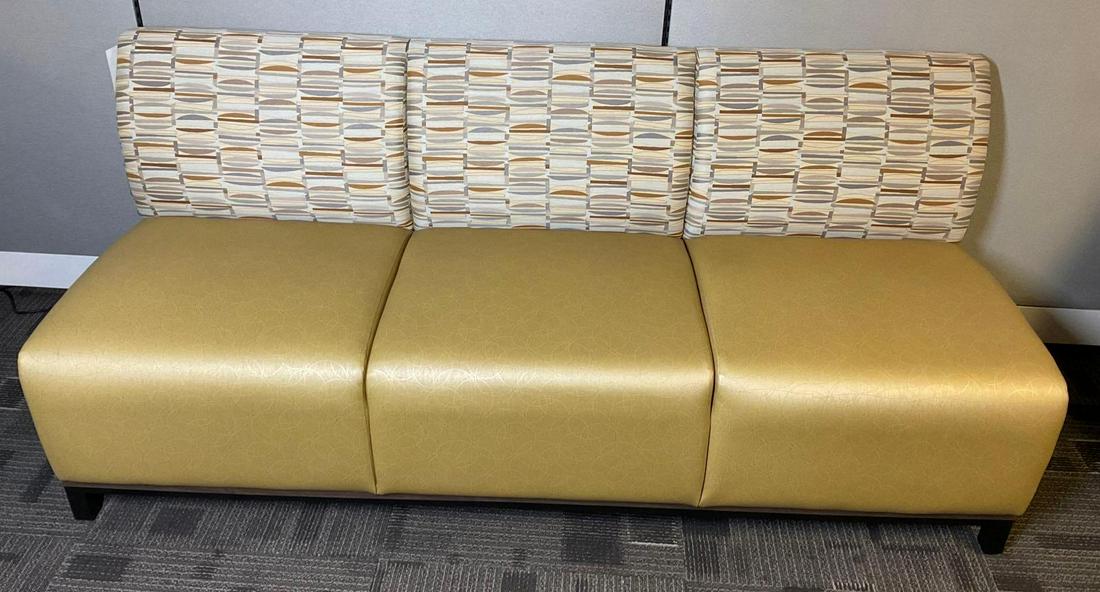 National Modular Bench Seat: National Swift Modular Bench Seat, 76"w x 30"d x 32"h.This lot is not eligible for Alderfer transport. Buyer is responsible for bringing all necessary help and tools to remove lot.
