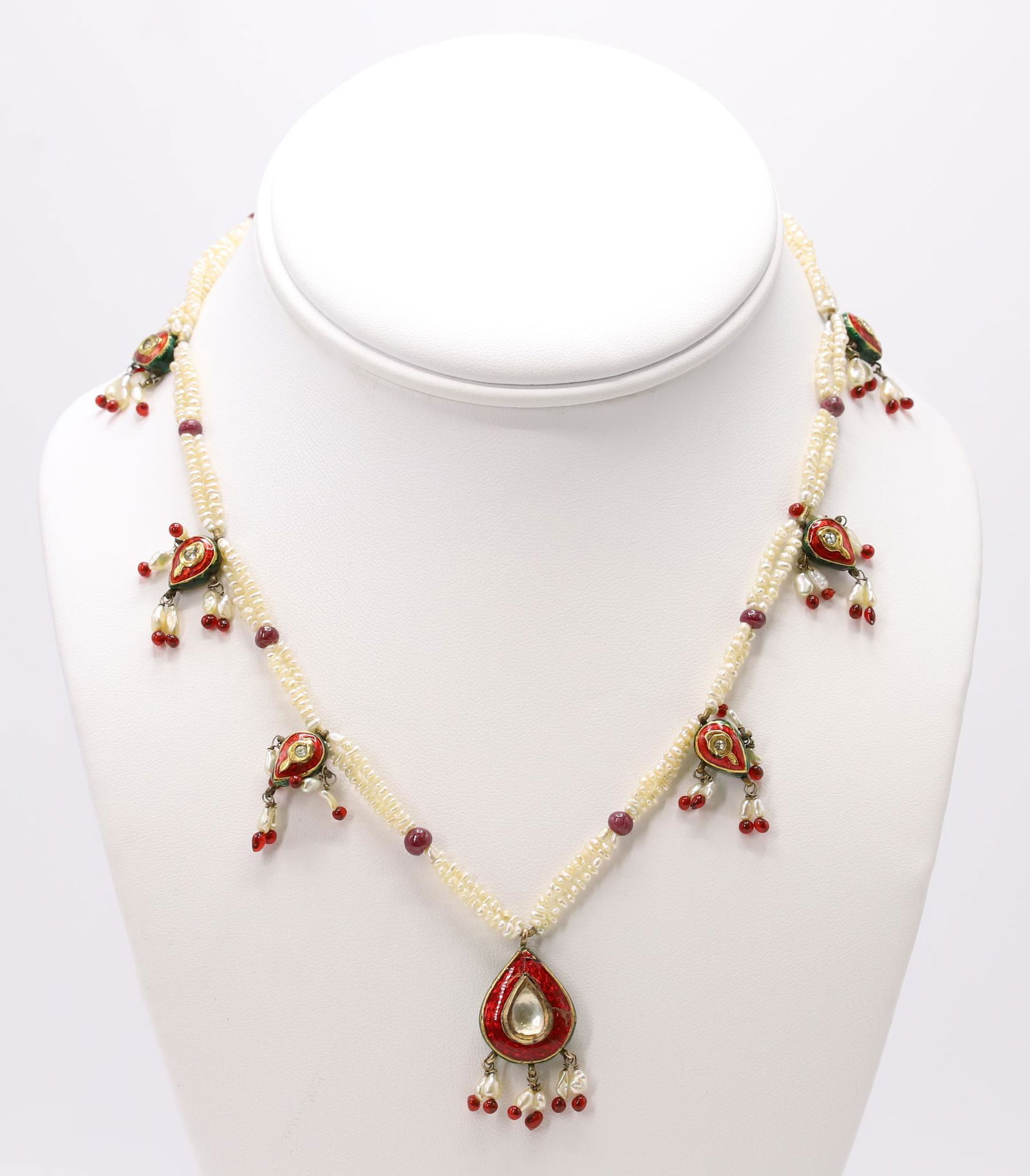 Pearl, Ruby and Enamel Necklace (1 of 8)