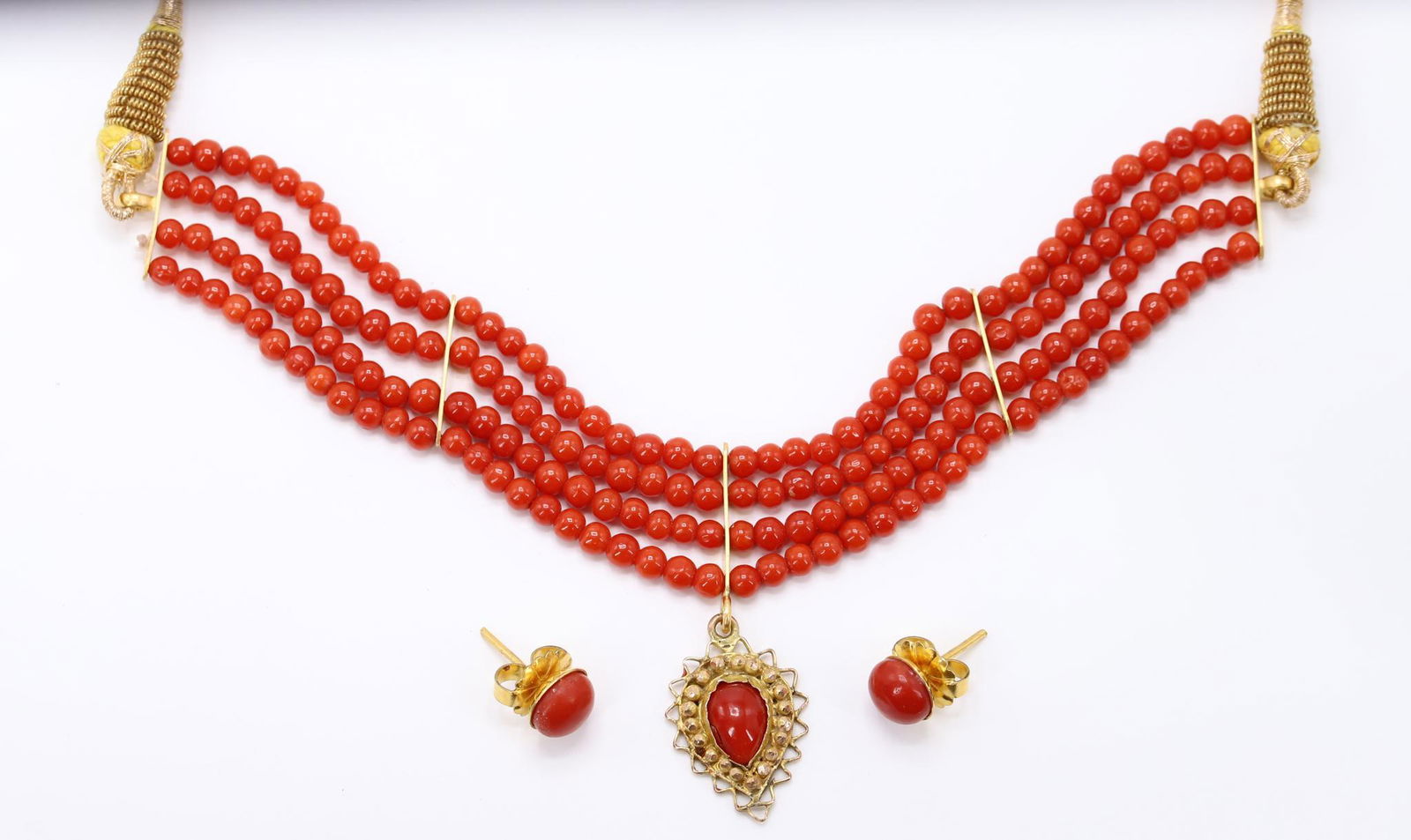Coral Necklace and Earrings (1 of 11)