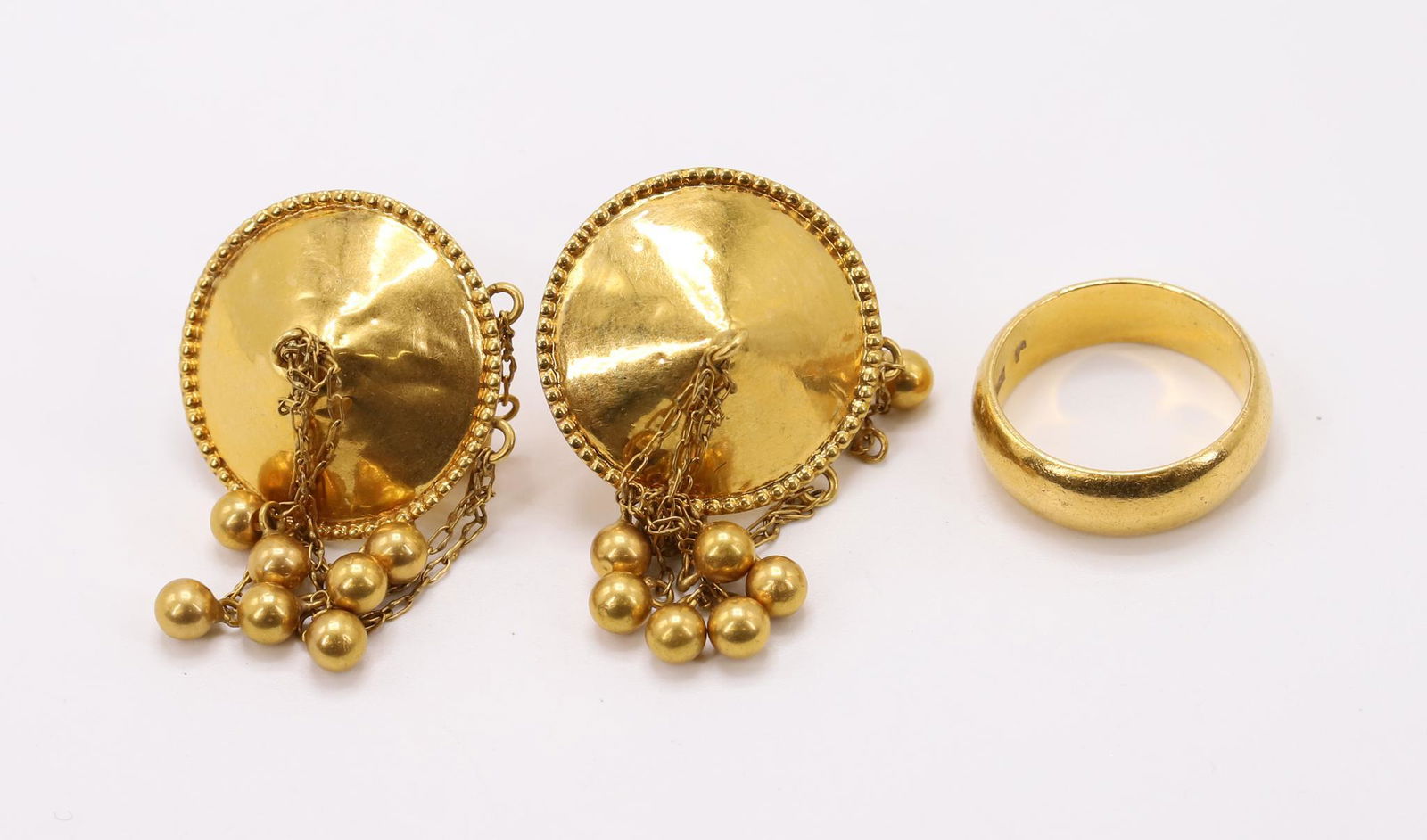 18k Gold Earrings and 22k Ring (1 of 7)
