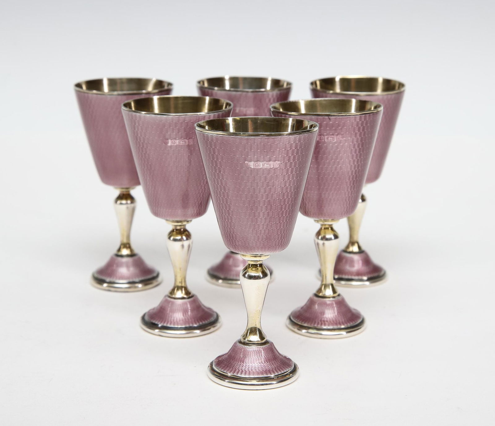Art Deco British Guilloche Sterling Silver Cordials (1 of 12)