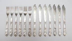 WMF Silver .800 Cutlery - ZURICH Pattern - 5 Piece Place Set / Setting