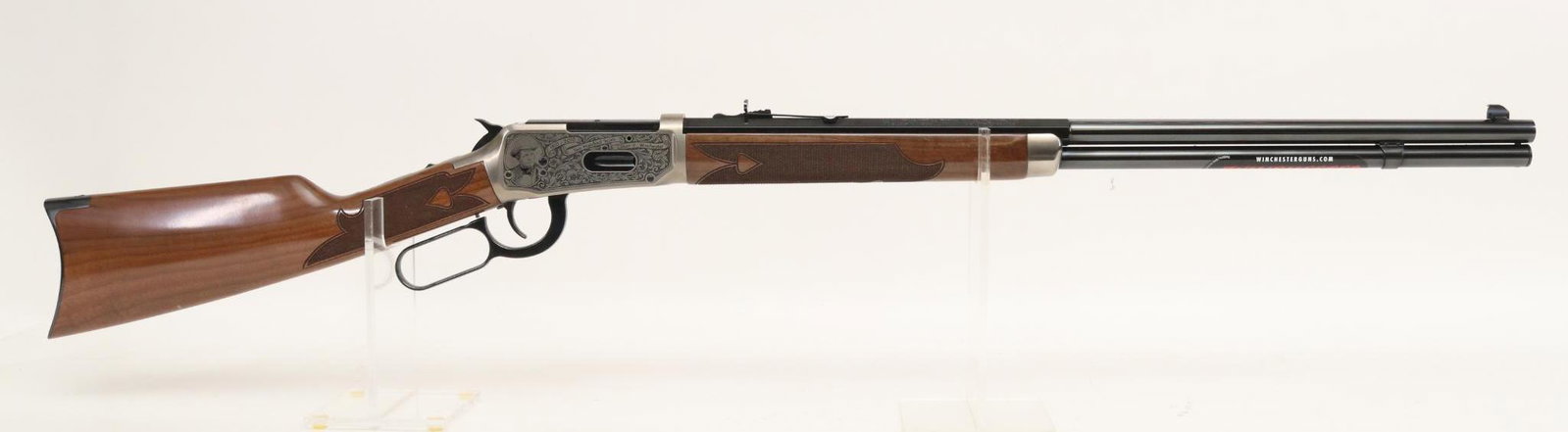 Winchester Model 1894 200 Year Oliver Winchester High Grade Commemorative Lever Action Rifle: 30-30 Win, 24 1/4" bbl, SN OW200H0765. 98% gloss blackfinish on barrel and mag tube shows only a couple small scratches on top of barrel 8" from muzzle, very good bore, octagon to round barrel, etched