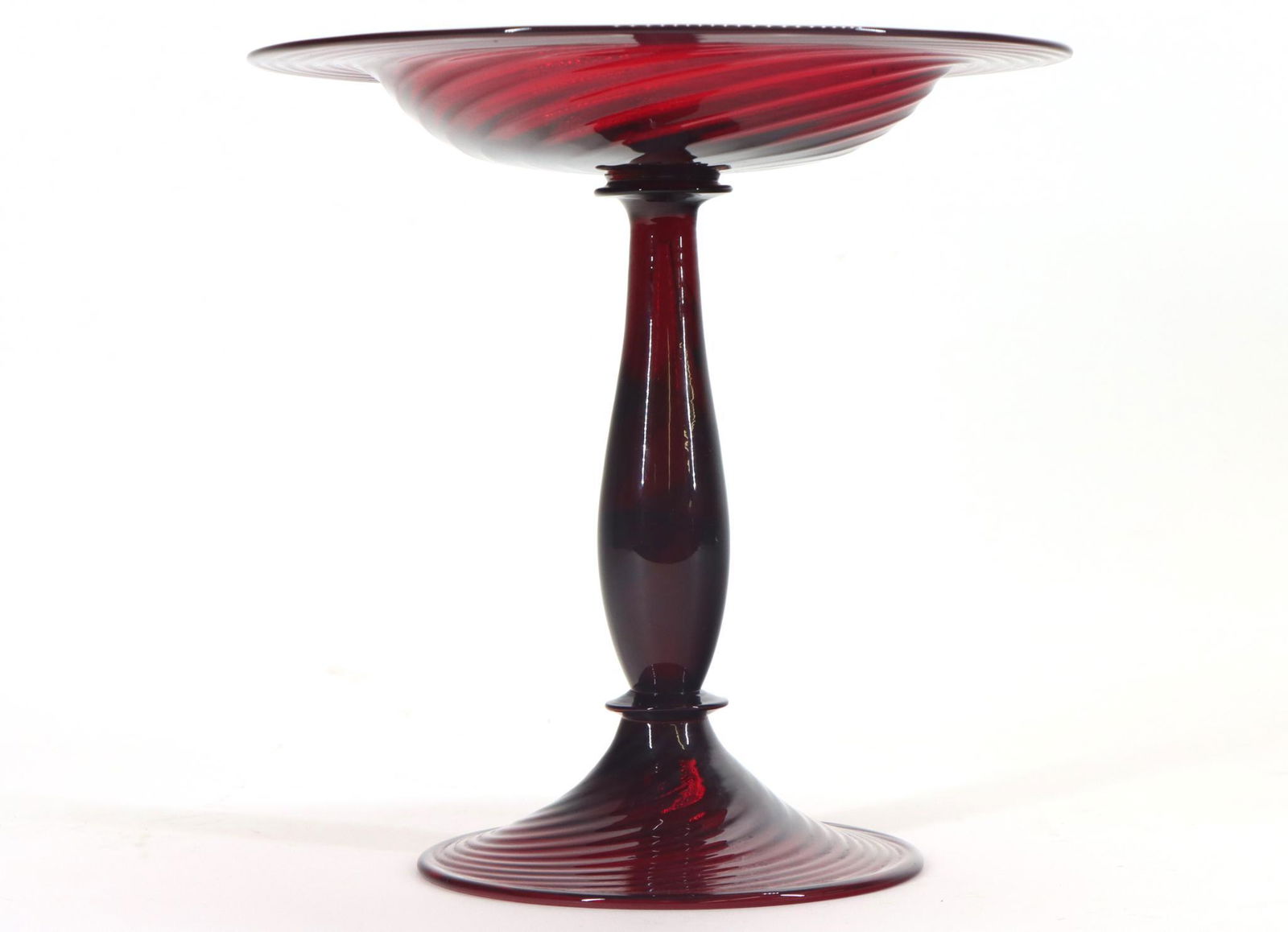 Steuben Selenium Red Art Glass Compote (1 of 5)