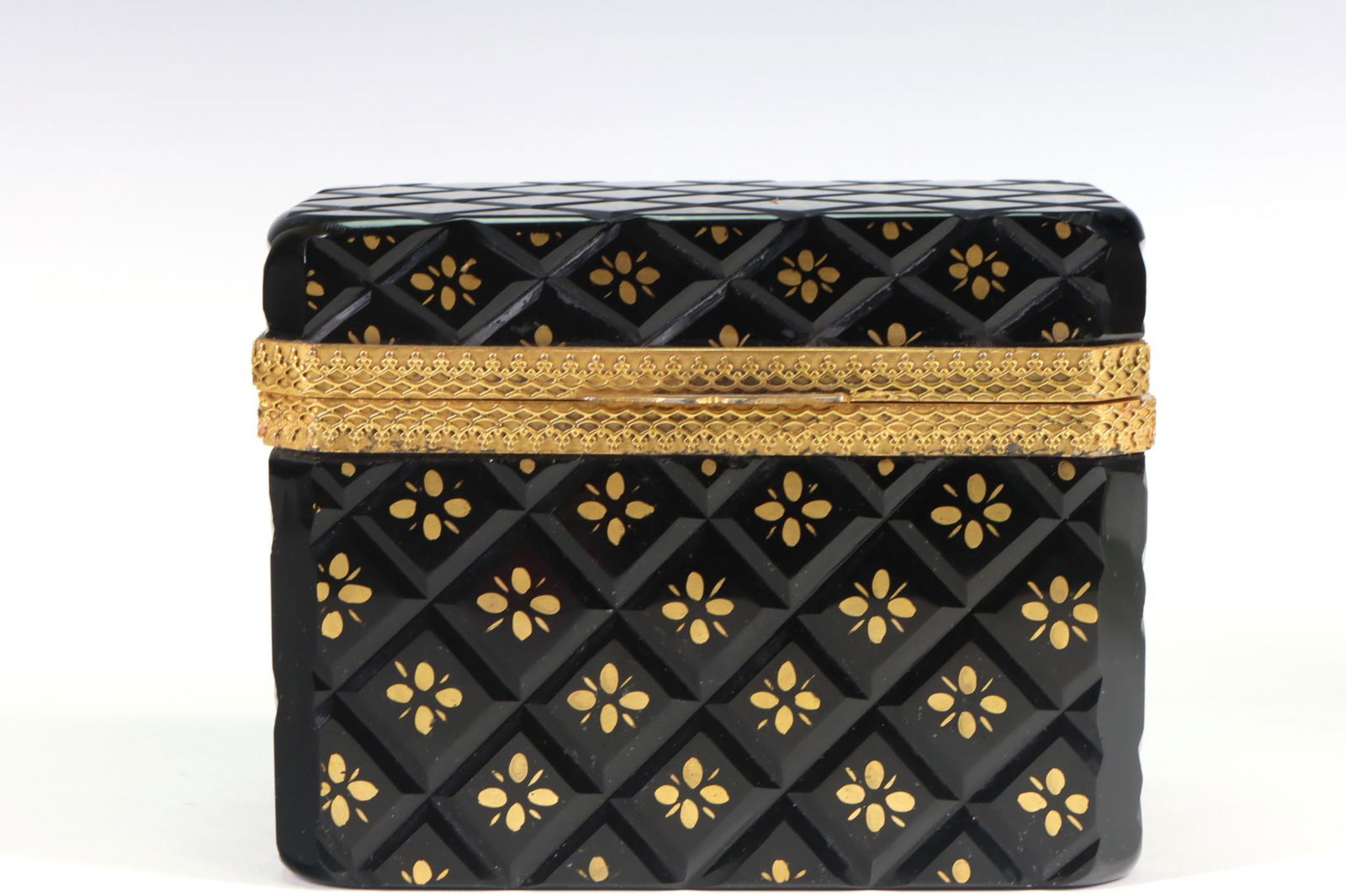 Black Amethyst Cut Glass Trinket Box (1 of 6)