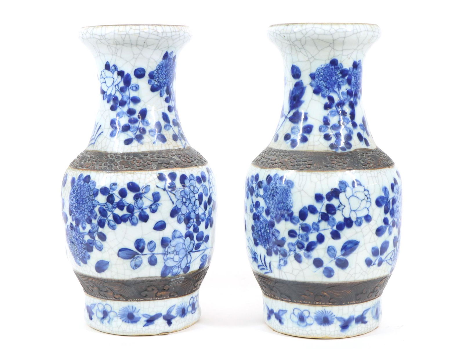 Chinese Crackle Glaze Porcelain Vases (1 of 4)