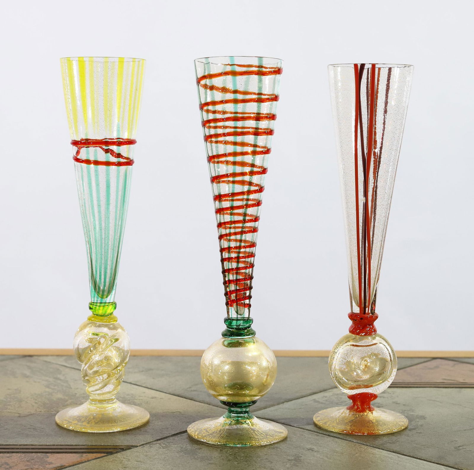 Carlo Moretti Murano Art Glass Champagne Flutes (1 of 14)