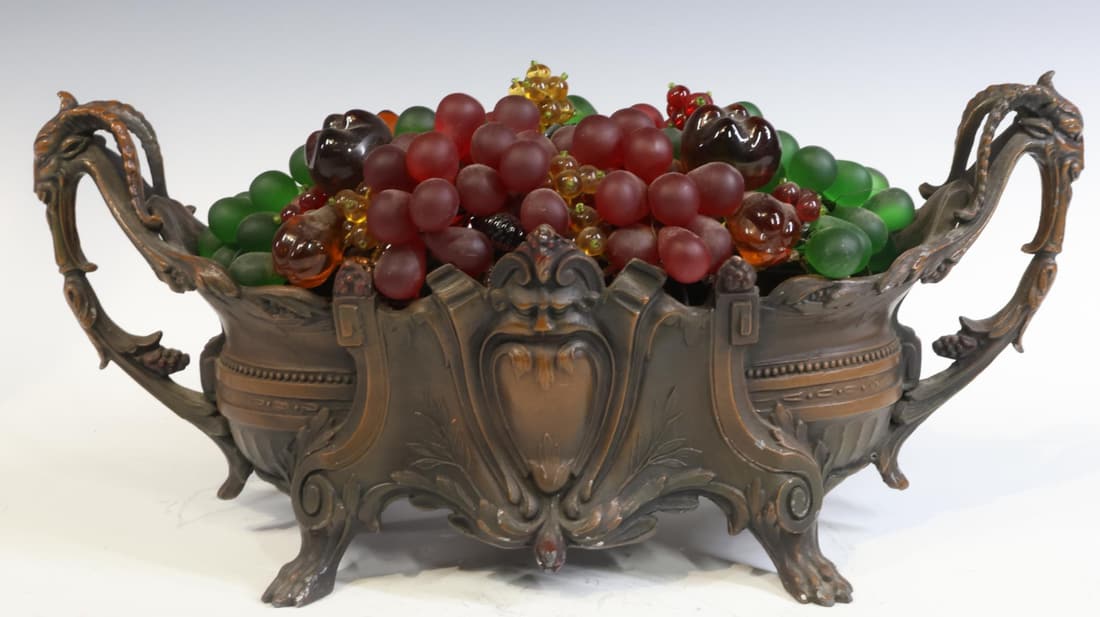 Art Deco Glass Fruit Basket Lamp (1 of 10)