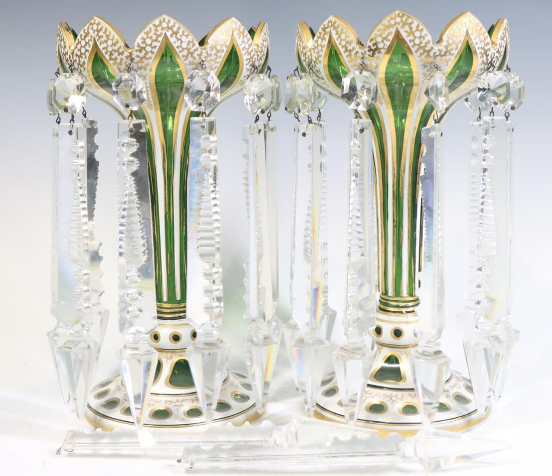 Bohemian Enamel Glass Lusters (1 of 8)