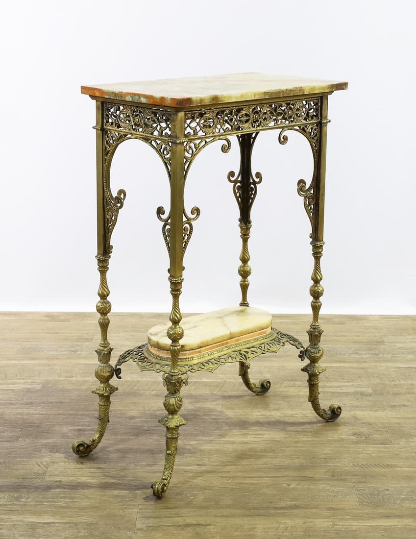 Onyx and Brass Candle Stand (1 of 11)