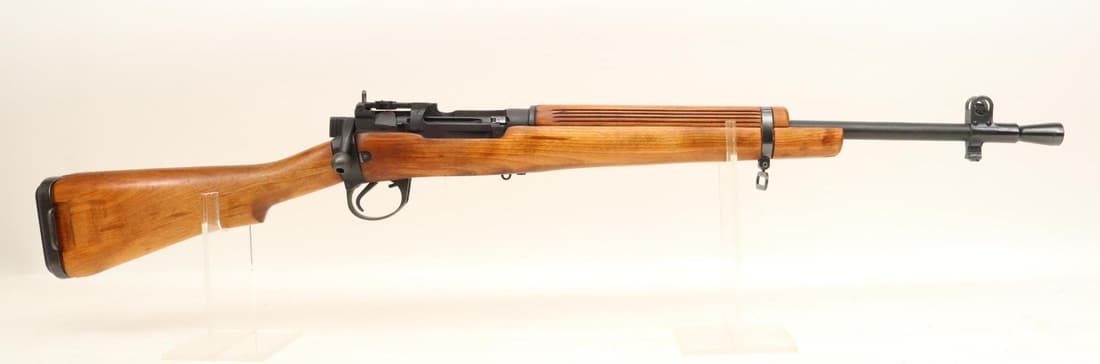 Sante Fe/ Golden State Arms Corp/ Fazakerley (ROF) Jungle Carbine: 303 Brit, 20 1/2" bbl, SN F26623. 98% black finish shows average handling with a few small scratches, good bore, flip up rear ladder sight, wood stock and handguard show average handling with 2 putty