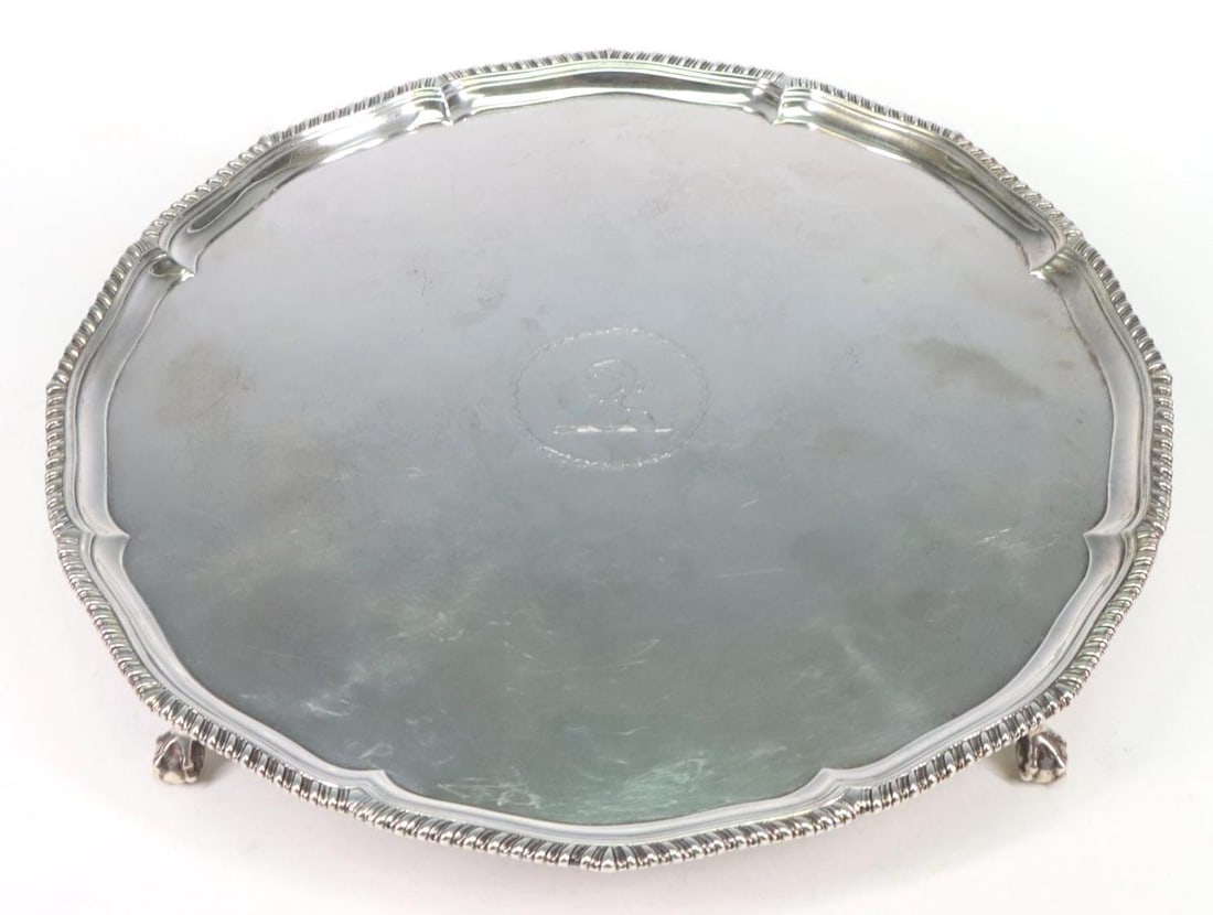 British Georgian Sterling Silver Salver by John Schofield (1 of 7)