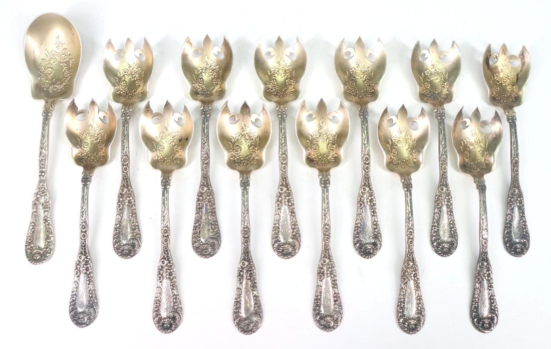 Dominick and Haff "No. 10" Sterling Silver Ice Cream Service (1 of 12)