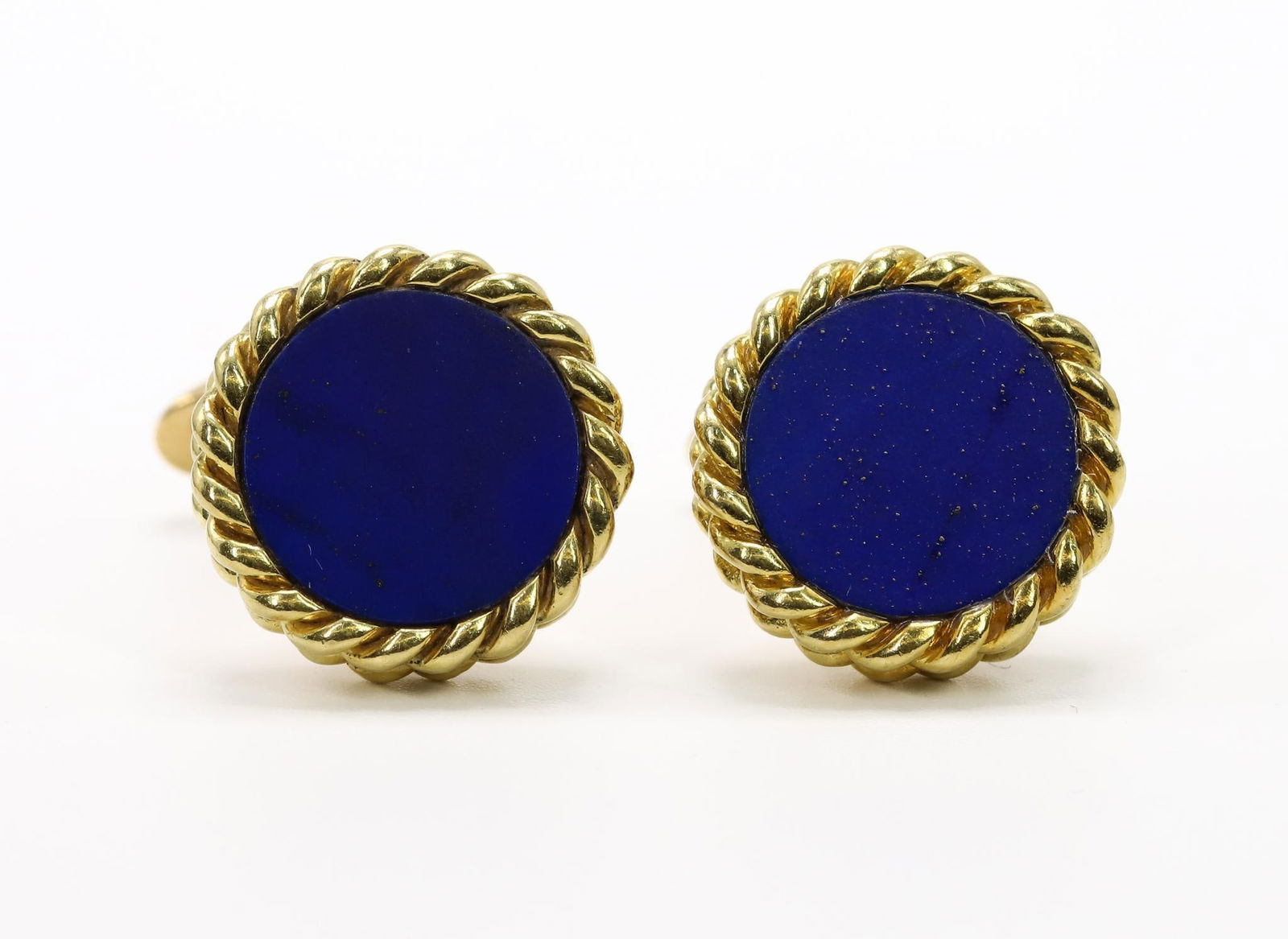 18k YG Lapis Lazuli Cufflinks (1 of 5)