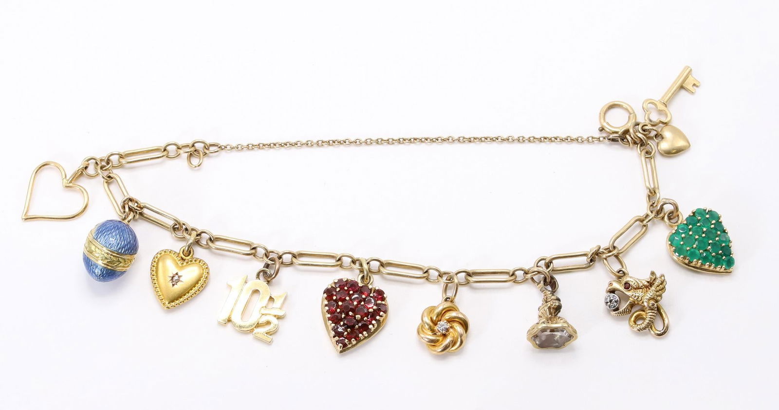14k YG Charm Bracelet with Faberge Charm (1 of 6)