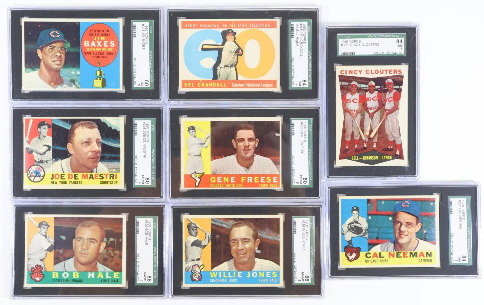 (8) Sgc Graded 1960 Topps Baseball Cards Auction