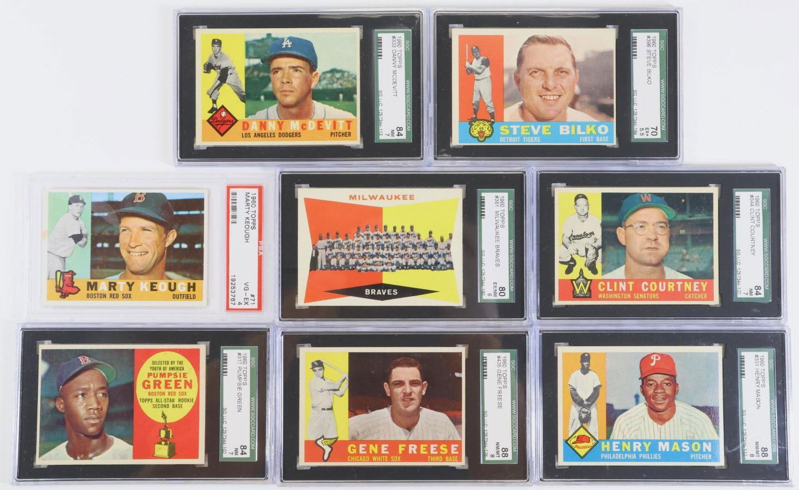 (8) SGC & PSA graded 1960 Topps baseball cards (1 of 13)