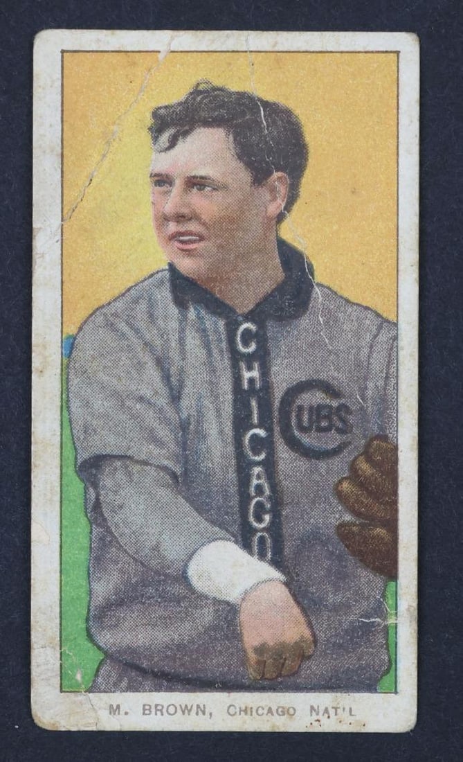 1909-11 T206 Mordecal Brown White Border tobacco baseball card (1 of 2)