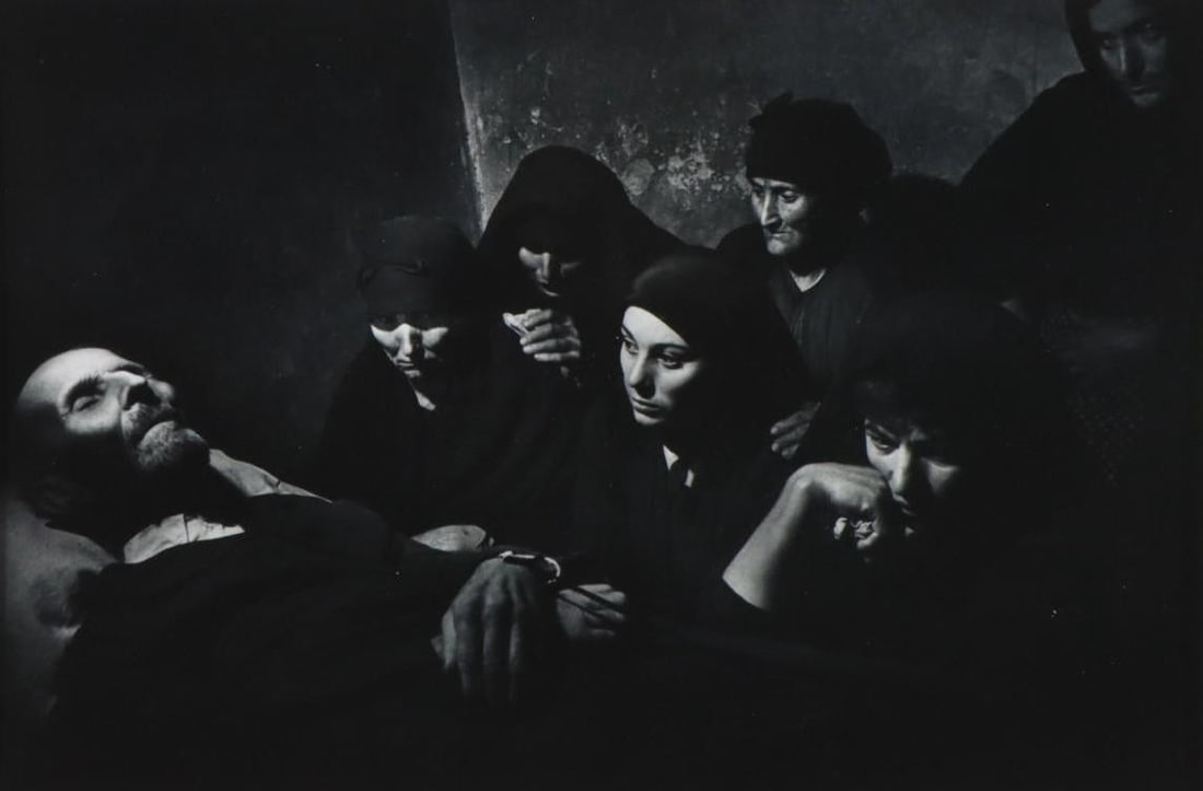 W. Eugene Smith (1918 - 1978): Silver Gelatin Print, "Wake from a Spanish Village", artist stamp en verso. image is 9"h x 13"w