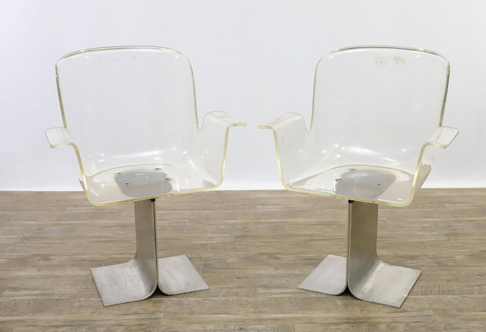Lucite and Aluminum Swivel Chairs (1 of 10)