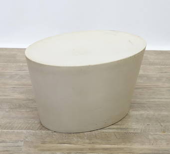 Maya Lin for Knoll Stone Stool: Concrete stool by Maya Lin for Knoll Studios, 1998, labeled. 14.75"h x 26.5"w x19"d