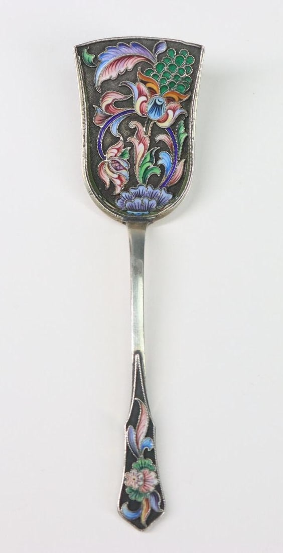 Semenova Russian Cloisonne Silver Sugar Scoop (1 of 8)
