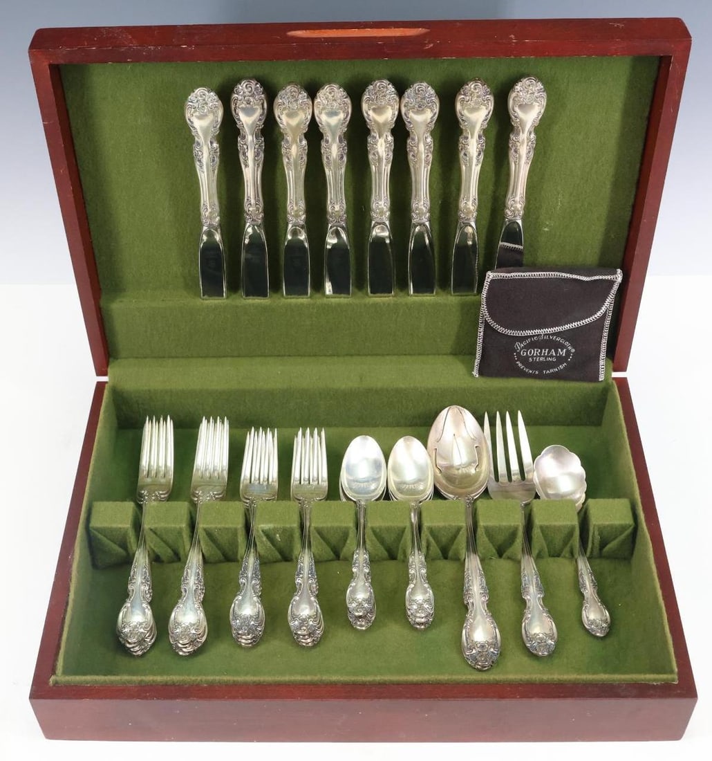 Gorham "Melrose" Sterling Silver Flatware Service for 8 (1 of 17)