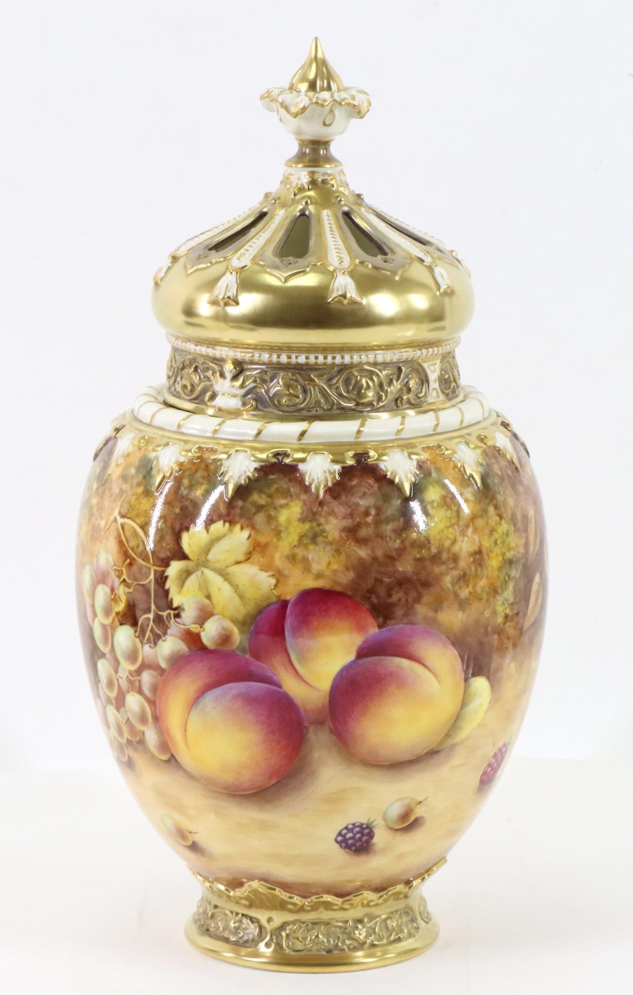 Royal Worcester Hand Painted Porcelain Urn (1 of 6)