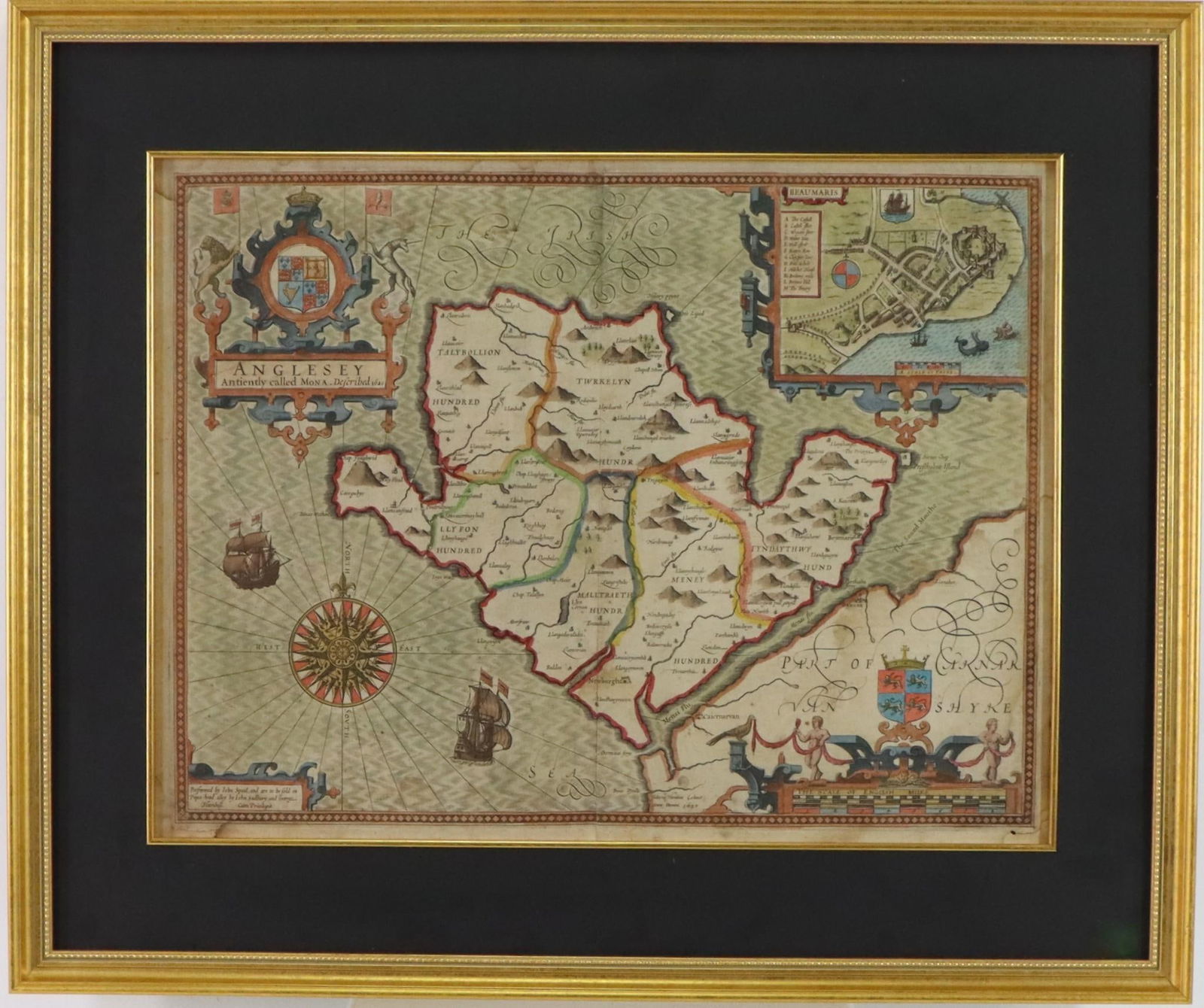 Map Showing Anglesey-John Speed-Early 17th Century (1 of 9)