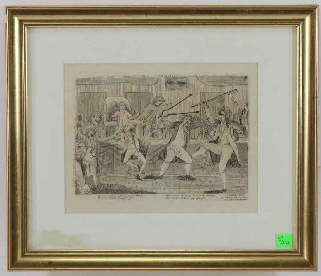 Political Etching of "Congressional Pugilists" (1 of 6)