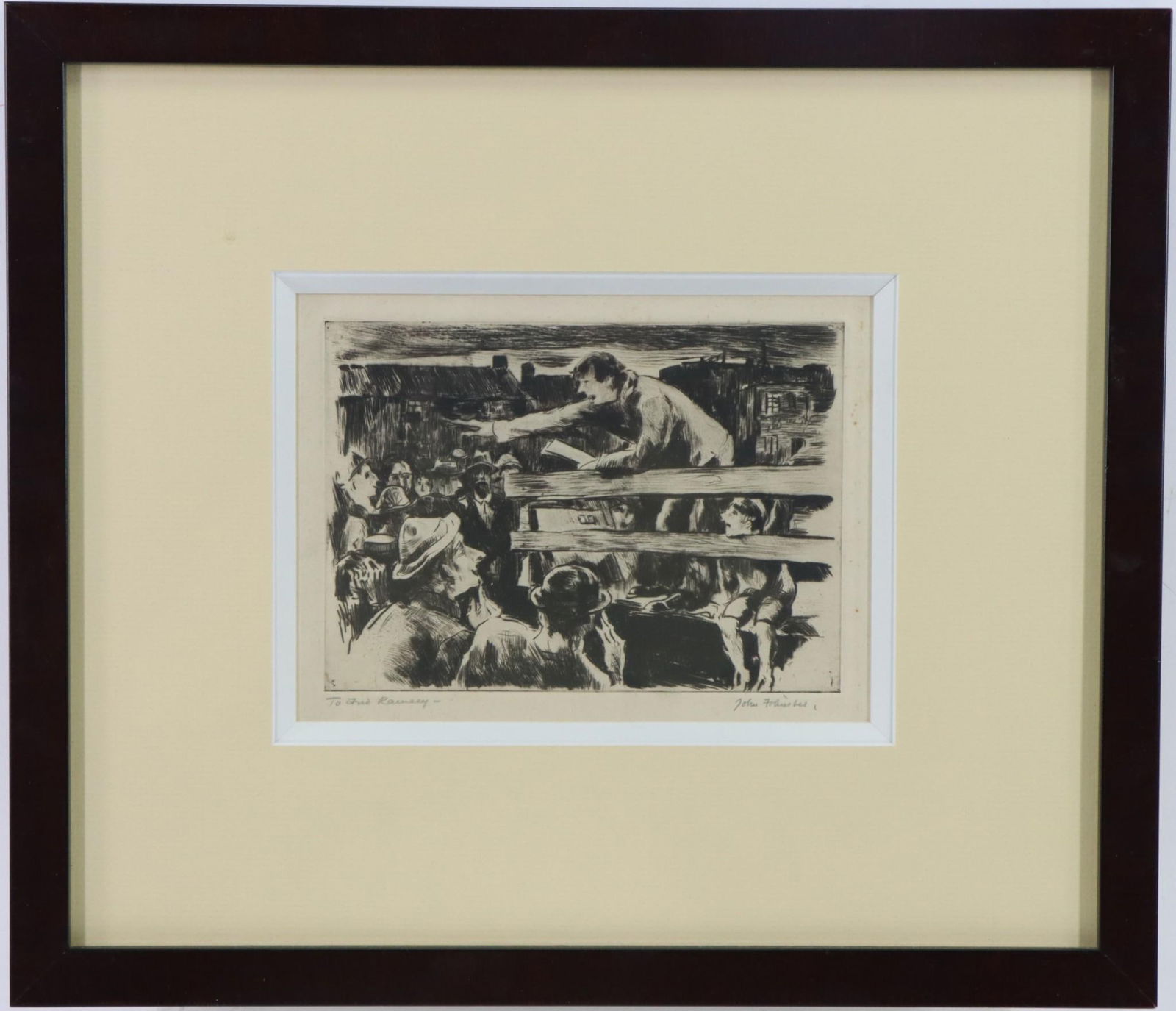 John Fulton Folinsbee (1892 - 1972): 5.5"h x 7.5"w and 13.25"h x 15.25"w framed