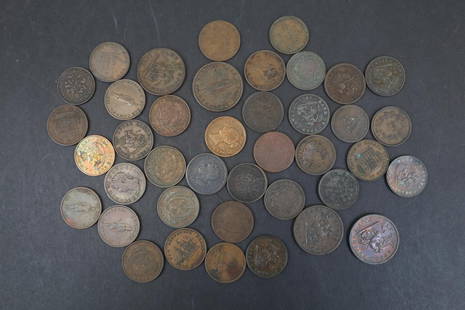 CANADA TOKENS: Mixed lot, 1813 to 1857, 40 pieces