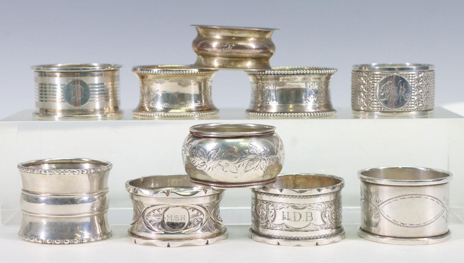 Victorian and Later British Sterling Silver Napkin Rings (1 of 14)
